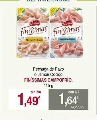 Masymas Pechuga de pavo o jamón cocido finíssimas campofrío oferta