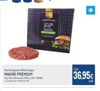 Makro Hamburguesa black angus makro premium oferta