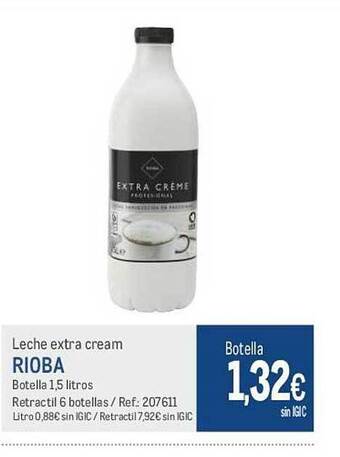 Makro Leche extra cream rioba oferta