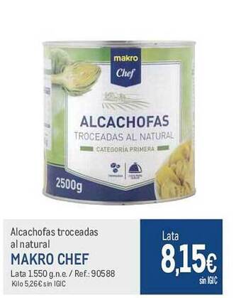 Makro Alcachofas troceadas al natural makro chef oferta