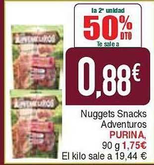 Masymas La 2a unidad 50% dto nuggets snacks adventuros purina oferta
