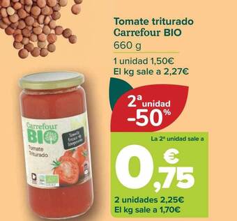 Carrefour 2a unidad -50% tomate triturado carrefour bio oferta