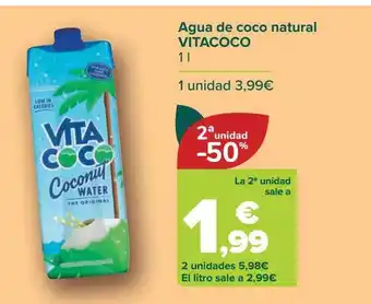 Carrefour Agua de coco natural vitacoco oferta