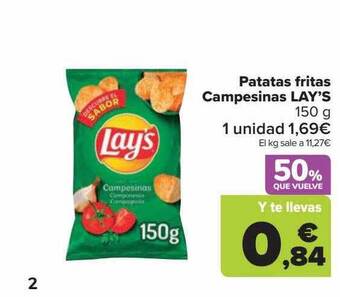 Carrefour Market Patatas fritas campesinas lay's oferta
