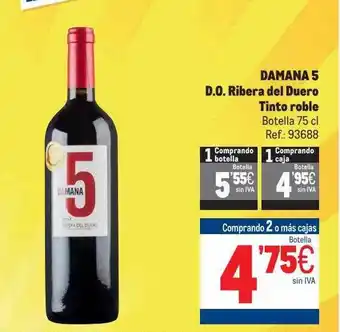 Makro Damana 5 d.o. ribera del duero tinto roble botella oferta