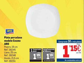 Makro Plato porcelana modelo cosmo aro oferta