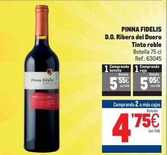 Makro Pinna fidelis d.o. ribera del duero tinto roble botella oferta