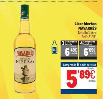 Makro Licor hierbas navarrés botella oferta