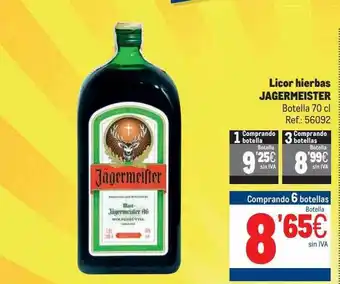 Makro Licor hierbas jagermeister botella oferta