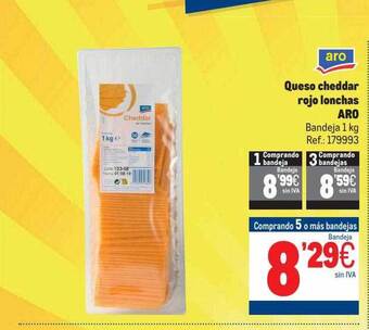 Makro Queso cheddar rojo lonchas aro oferta