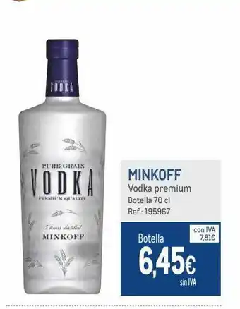 Makro Minkoff vodka premium botella oferta
