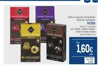 Makro Café en cápsulas compatibles distintas variedades rioba oferta