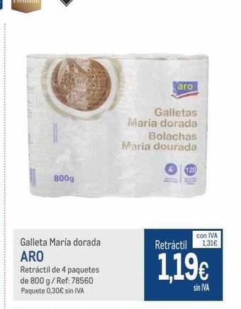 Makro Galleta maría dorada aro oferta