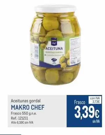 Makro Aceitunas gordal makro chef oferta
