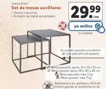 Lidl Set de mesas auxiliares livarno home oferta