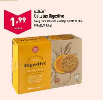ALDI Aurada Galletas Digestive Soja Y Fruta 800g oferta