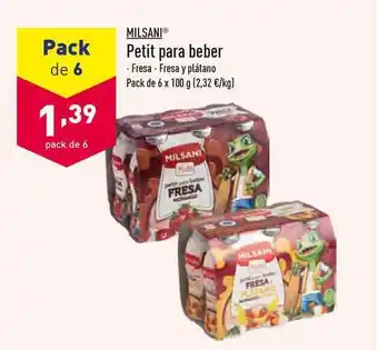ALDI Milsani Petit Para Beber 6 x 100g oferta