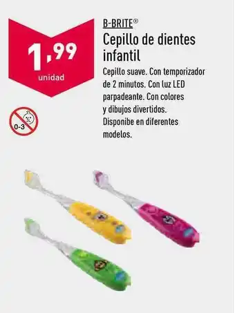 ALDI B-brite Cepillo De Dientes Infantil oferta