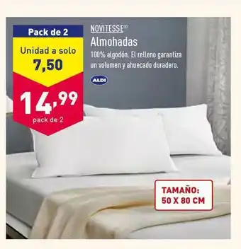 ALDI Novitesse Almohadas pack de 2 oferta