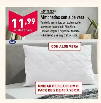 ALDI Novitesse Almohadas Con Aloe Vera oferta