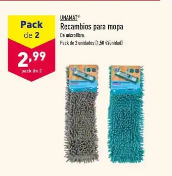 ALDI Unamat Recambios Para Mopa pack de 2un. oferta