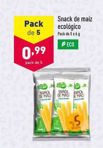 ALDI Snack De Maíz Ecológico pack de 5 x 6g oferta
