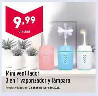 ALDI Mini Ventilador 3 En 1 Vaporizador Y Lámpara oferta