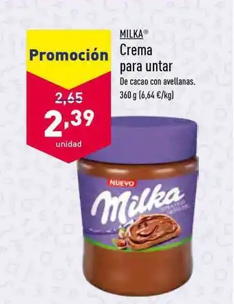 ALDI Milka Crema Para Untar 360g oferta