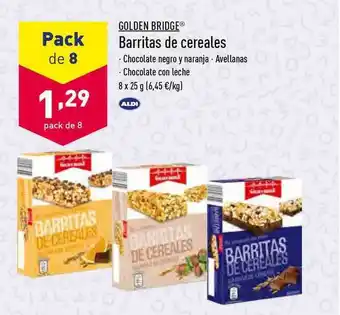ALDI Golden Bridge Barritas De Cereales 8 x 25g oferta