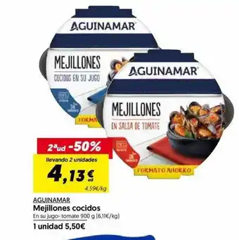 Hiper Usera Aguinamar Mejillones Cocidos En Su Jugo- Tomate 900g oferta