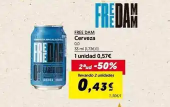 Hiper Usera Free Dam Cerveza 0.0 33ml oferta