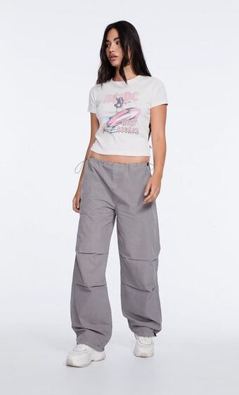 Stradivarius Pantalón parachute popelín stoppers oferta