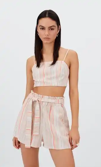 Stradivarius Top tirantes rústico rayas oferta