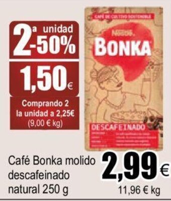 FROIZ Café Bonka Molido Descafeinado Natural 250g oferta
