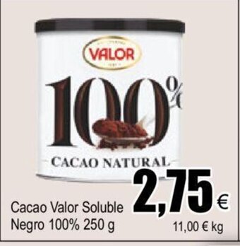 FROIZ Cacao Valor Soluble Negro 100% 250g oferta