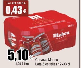 FROIZ Cerveza Mahou Lata 5 Estrellas oferta