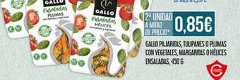 Claudio Gallo pajaritas tulipanes o plumas con vegetales margaritas o hélices ensaladas oferta