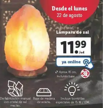 Lidl Livarno home lámpara de sal oferta