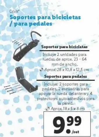 Lidl Crivit soportes para bicicletas para pedales oferta