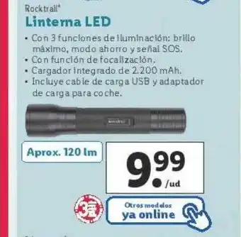Lidl Rocktrail linterna led oferta