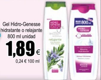 FROIZ Gel Hidro-Genesse Hidratante o Relajante 800ml Unidad oferta