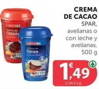 SPAR Crema De Cacao Spar 500g oferta