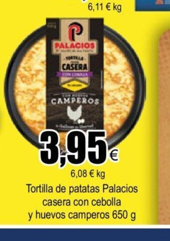 FROIZ Tortilla de Patatas Palacios Casera Con Cebolla y Huevos Camperos oferta
