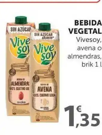 SPAR Bebida Vegetal Vivesoy Avena O Almendras 1L oferta