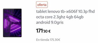 App Informática Tablet lenovo lenovo oferta
