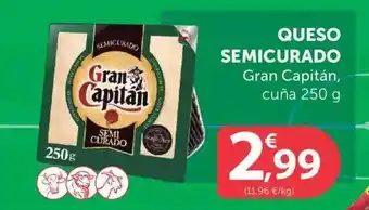 SPAR Capitain Cuña Queso Semicurado Gran 250g oferta