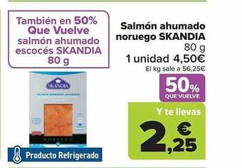 Carrefour Salmón ahumado noruego skandia oferta
