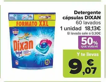Carrefour Detergente cápsulas dixan 60 lavados oferta
