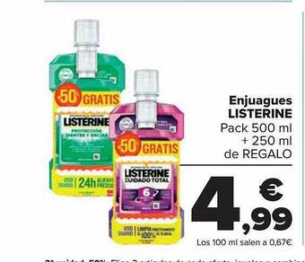 Carrefour Enjuagues listerine oferta