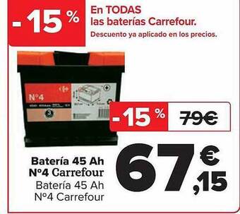 Carrefour Batería 45 ah n°4 carrefour oferta